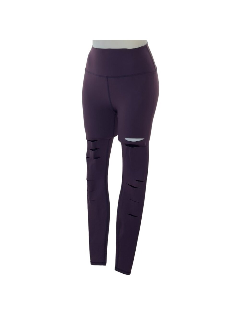 ALO Womens Leggings Activewear Grape Stretch Destroyed Full Length Size XS
